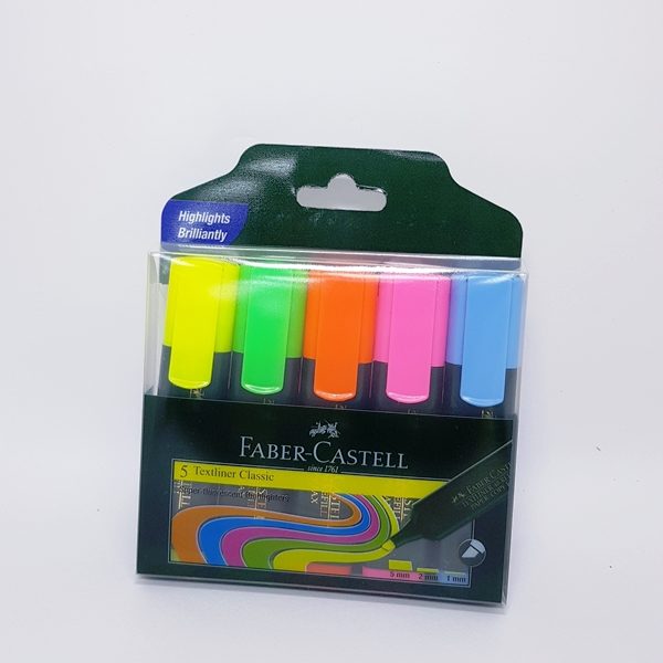 Faber Castell Faber Castell Textliner, Assorted Colours Pack Of 5 Multicolor 2