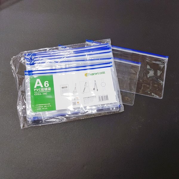 Clear Zipper Bags With Zipper Closure, A6 Size , PVC 1