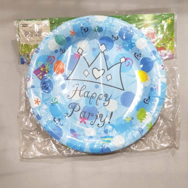 Birthday's rounded paper dishes - blue 12 pcs 1