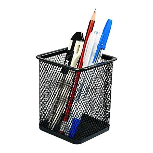 PEN HOLDER AMITCO - BLACK SQUARE METAL - MESH TYPE 1