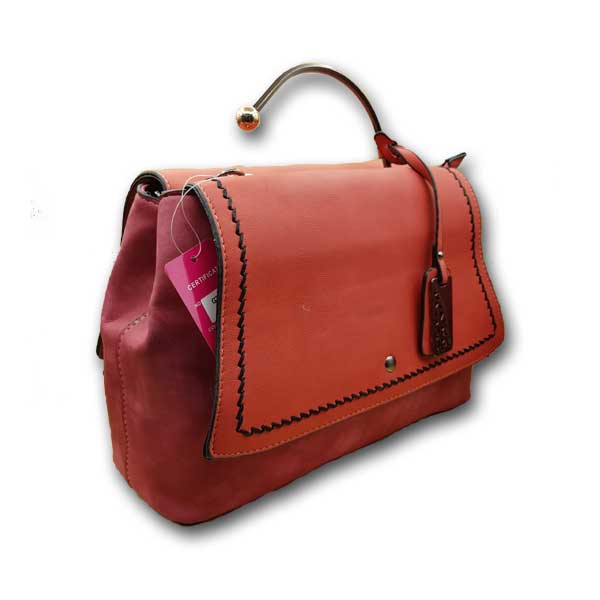 Leather Bag For Lady Red Color Bronze.qa Online Shopping Qatar