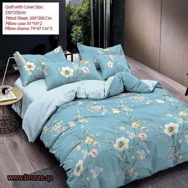 6 Pcs Double Bed Set Cover 50 Cotton 1 Comforter 1 Bed Mattress