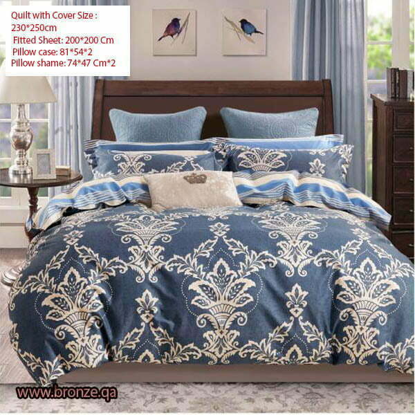 6 Pcs Double Bed Set Cover 100 Cotton 1 Comforter 1 Bed Mattress