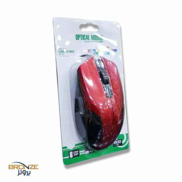 Optical mouse 1600dpi Red 1