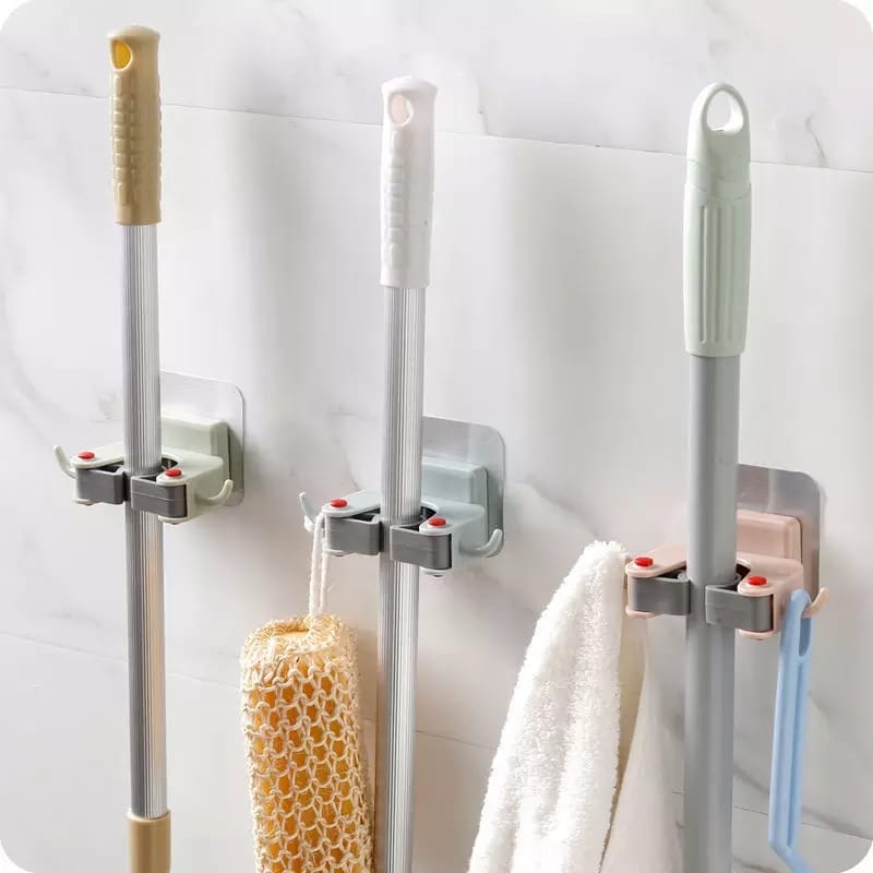 Broom Mop Holder, Stainless Steel Heavy Duty Wall Mount Storage ...