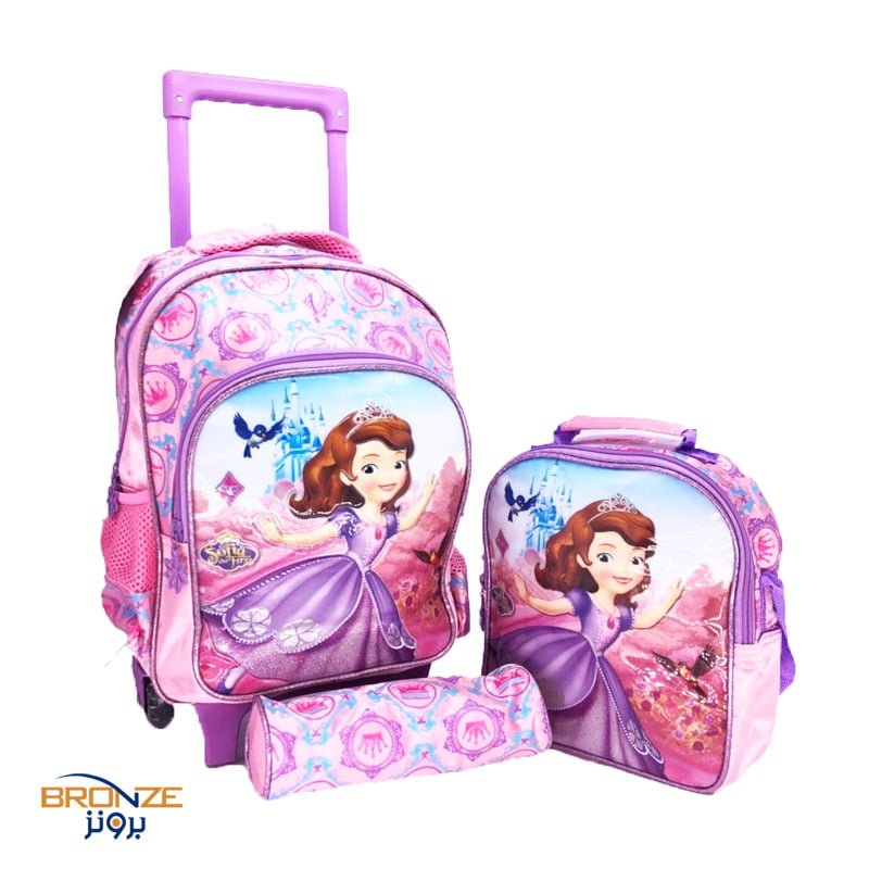 School Bag Size 14", lunch bag, pencil case Sofia » Bronze.qa