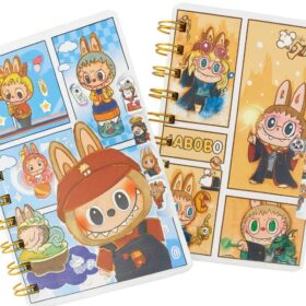 A5 Spiral Notebook Cartoon Labubu Characters- 2 PCS 3 لابوبو Labubu