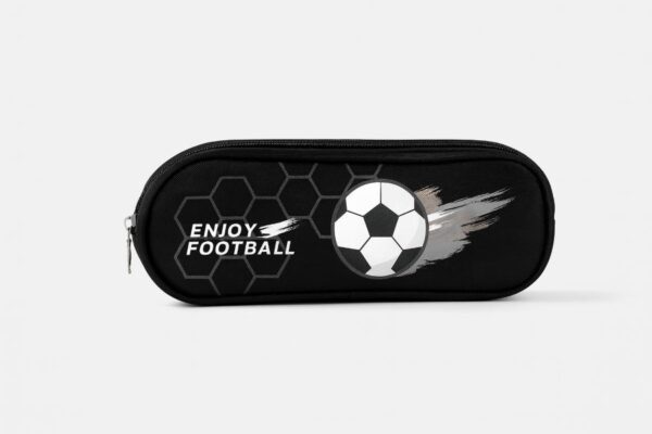 Black Football Pencil Case – Sports Design 1